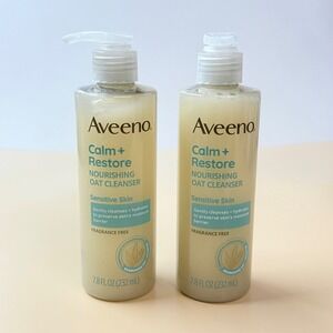 Aveeno Calm + Restore Nourishing Oat Cleanser Sensitive Skin 7.8oz 2 Pack